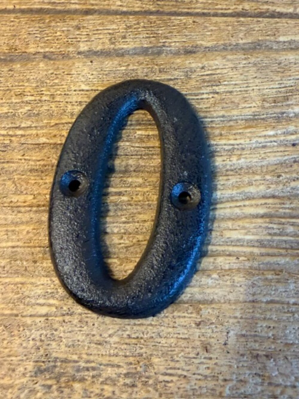Number "0" (Zero) House Address Number Solid Cast Iron 3 5/8" tall 13021-0